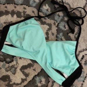 Cross blue and black swim top